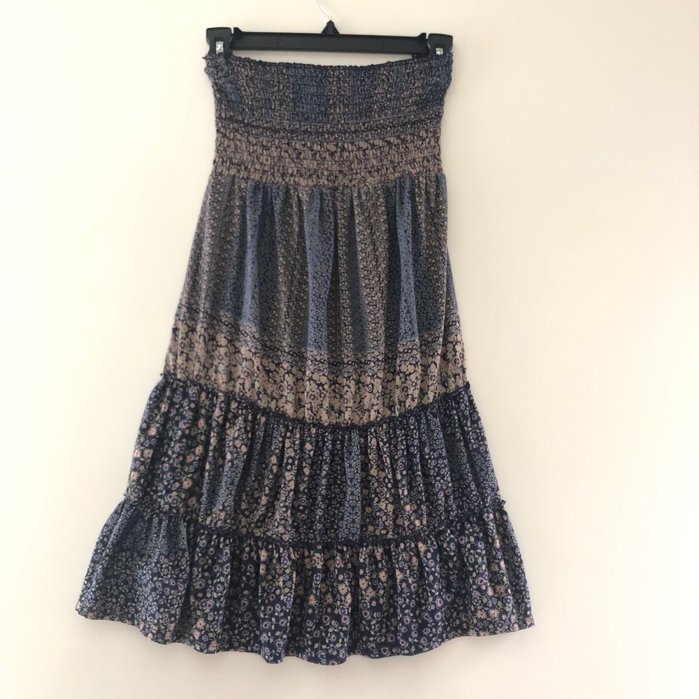 Express Strapless Patterned Strapless Dress